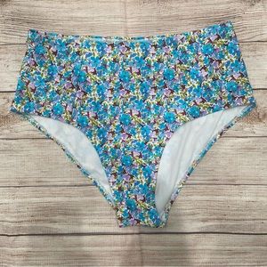 Floral High Waist Bikini Bottoms
